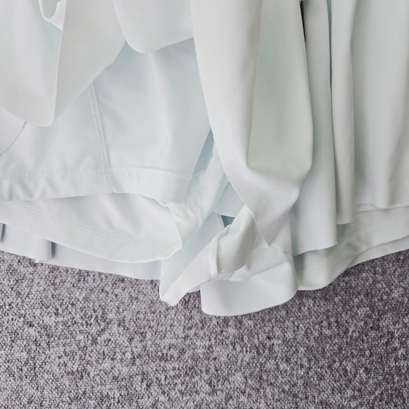 LUOGONGZI White Flowy Athletic Shorts High Waisted Double Layer Workout Skort M - Picture 5 of 10